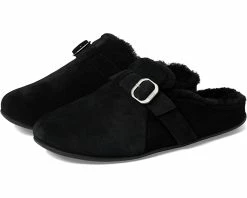 FitFlop Chrissie Adjustable Shearling-Lined Suede Slippers