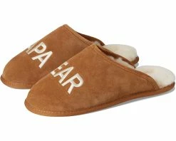FIRESIDE By Dearfoams Papa Bear Genuine Shearling Scuff