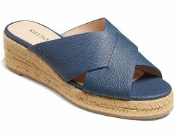 Jack Rogers Slotted Sloane Pebbled Espadrille Mid Wedge